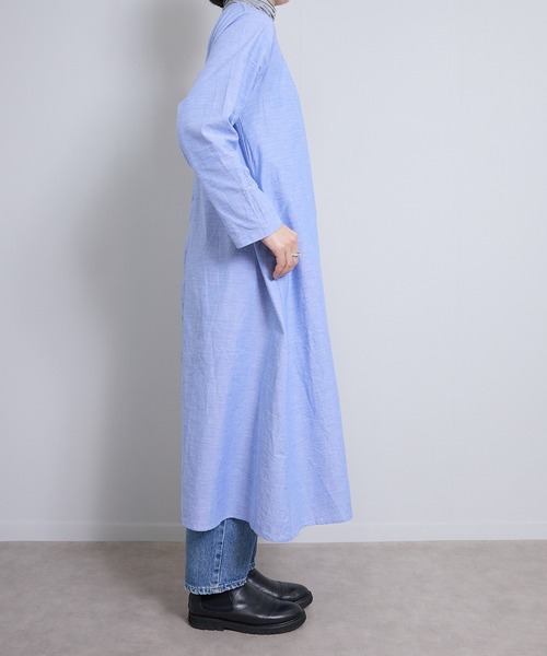 vent blanc(ヴァンブラン)の「ヴァンブラン vent blancラウンドネック2WAY テントワンピース(ワンピース・レディース・ベージュ/ブルー/ストライプ・FREE)」の17枚目の写真
