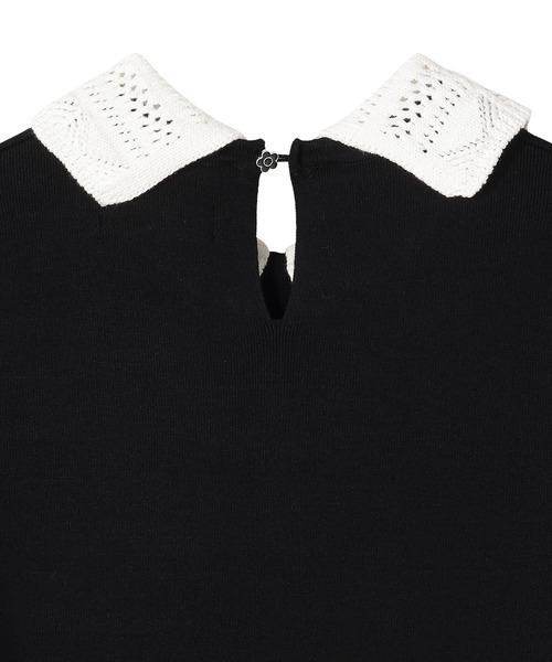 MARY QUANT(マリークワント)の「クロッシェカラーニットロング ワンピース(ワンピース・レディース・ブラック/ネイビー/ボルドー・M)」の9枚目の写真