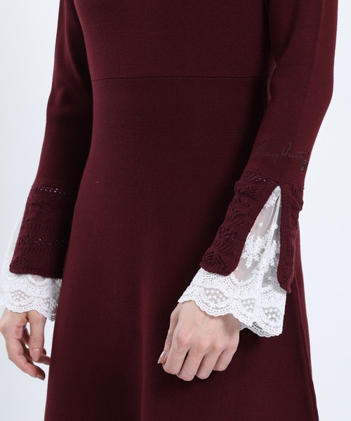 MARY QUANT(マリークワント)の「クロッシェカラーニットロング ワンピース(ワンピース・レディース・ブラック/ネイビー/ボルドー・M)」の16枚目の写真