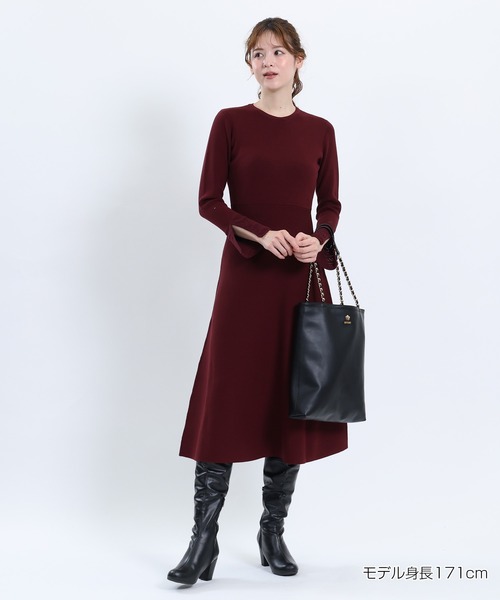 MARY QUANT(マリークワント)の「クロッシェカラーニットロング ワンピース(ワンピース・レディース・ブラック/ネイビー/ボルドー・M)」の12枚目の写真