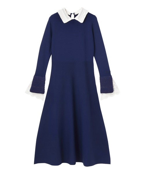 MARY QUANT(マリークワント)の「クロッシェカラーニットロング ワンピース(ワンピース・レディース・ブラック/ネイビー/ボルドー・M)」の5枚目の写真
