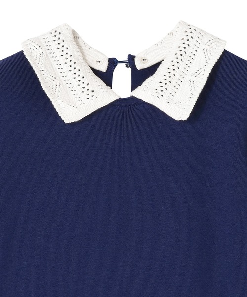 MARY QUANT(マリークワント)の「クロッシェカラーニットロング ワンピース(ワンピース・レディース・ブラック/ネイビー/ボルドー・M)」の4枚目の写真