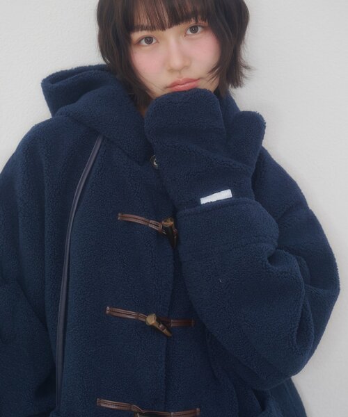 DISCOAT(ディスコート)の「【umm.】ミトン付きフードボアムートン(その他アウター・レディース・ネイビー/オフホワイト・FREE)」の8枚目の写真