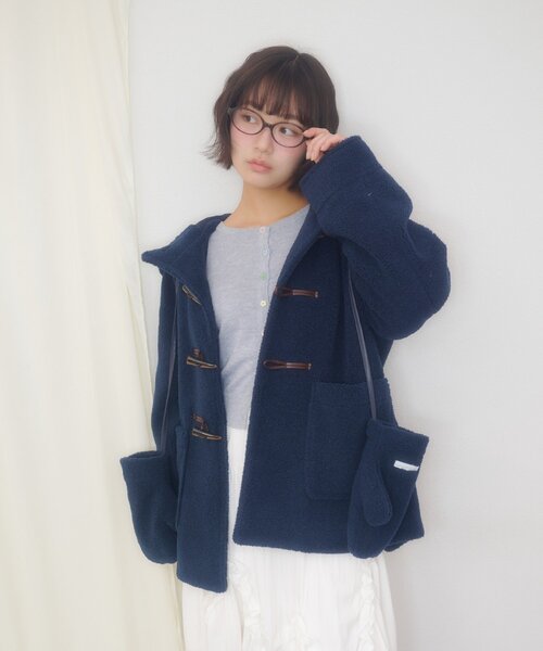 DISCOAT(ディスコート)の「【umm.】ミトン付きフードボアムートン(その他アウター・レディース・ネイビー/オフホワイト・FREE)」の6枚目の写真