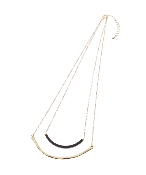 HusHusH（ハッシュアッシュ）の「2連バーネックレス（ネックレス・レディース・ブラック/ブラウン/ベージュ/ブルー・00）」の2枚目の写真