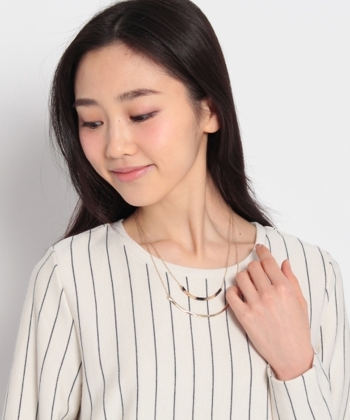 HusHusH（ハッシュアッシュ）の「2連バーネックレス（ネックレス・レディース・ブラック/ブラウン/ベージュ/ブルー・00）」の7枚目の写真