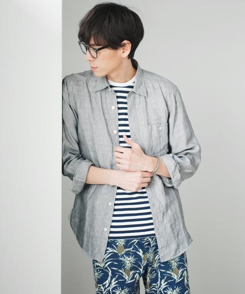 green label relaxing（グリーンレーベルリラクシング）の「BC LI/R DELAVE ワークシャツ REG◆（シャツ/ブラウス・メンズ・グレー/オリーブ/ネイビー・X-LARGE/LARGE/MEDIUM/SMALL）」の2枚目の写真