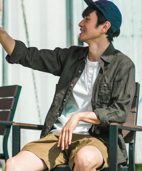 green label relaxing（グリーンレーベルリラクシング）の「BC LI/R DELAVE ワークシャツ REG◆（シャツ/ブラウス・メンズ・グレー/オリーブ/ネイビー・X-LARGE/LARGE/MEDIUM/SMALL）」の3枚目の写真