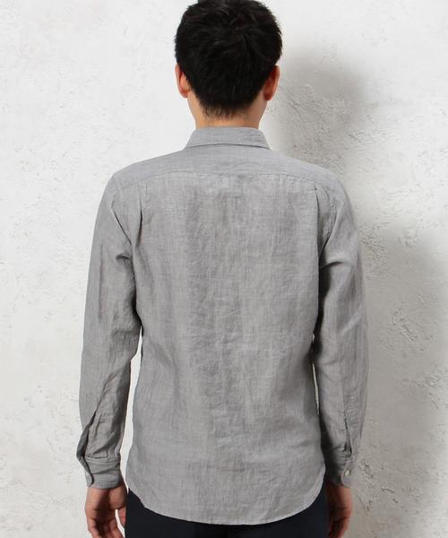 green label relaxing（グリーンレーベルリラクシング）の「BC LI/R DELAVE ワークシャツ REG◆（シャツ/ブラウス・メンズ・グレー/オリーブ/ネイビー・X-LARGE/LARGE/MEDIUM/SMALL）」の4枚目の写真