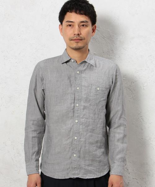 green label relaxing（グリーンレーベルリラクシング）の「BC LI/R DELAVE ワークシャツ REG◆（シャツ/ブラウス・メンズ・グレー/オリーブ/ネイビー・X-LARGE/LARGE/MEDIUM/SMALL）」の5枚目の写真