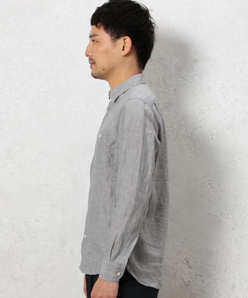 green label relaxing（グリーンレーベルリラクシング）の「BC LI/R DELAVE ワークシャツ REG◆（シャツ/ブラウス・メンズ・グレー/オリーブ/ネイビー・X-LARGE/LARGE/MEDIUM/SMALL）」の6枚目の写真