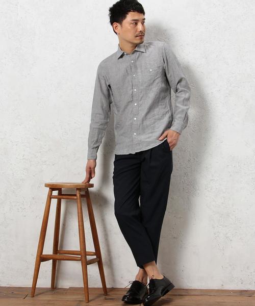 green label relaxing（グリーンレーベルリラクシング）の「BC LI/R DELAVE ワークシャツ REG◆（シャツ/ブラウス・メンズ・グレー/オリーブ/ネイビー・X-LARGE/LARGE/MEDIUM/SMALL）」の7枚目の写真