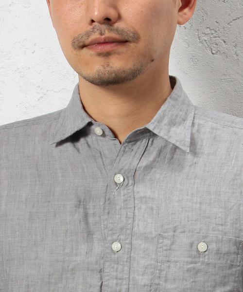 green label relaxing（グリーンレーベルリラクシング）の「BC LI/R DELAVE ワークシャツ REG◆（シャツ/ブラウス・メンズ・グレー/オリーブ/ネイビー・X-LARGE/LARGE/MEDIUM/SMALL）」の8枚目の写真