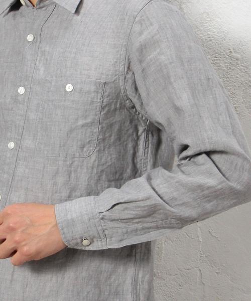 green label relaxing（グリーンレーベルリラクシング）の「BC LI/R DELAVE ワークシャツ REG◆（シャツ/ブラウス・メンズ・グレー/オリーブ/ネイビー・X-LARGE/LARGE/MEDIUM/SMALL）」の17枚目の写真