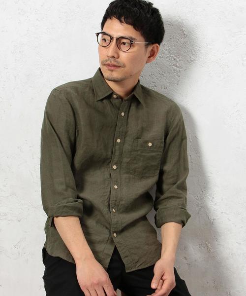 green label relaxing（グリーンレーベルリラクシング）の「BC LI/R DELAVE ワークシャツ REG◆（シャツ/ブラウス・メンズ・グレー/オリーブ/ネイビー・X-LARGE/LARGE/MEDIUM/SMALL）」の22枚目の写真
