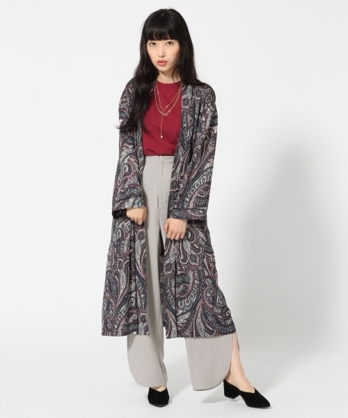 HARE（ハレ）の「ロングガウン(HARE)（トレンチコート・レディース・ブラック/ボルドー・FREE）」の2枚目の写真