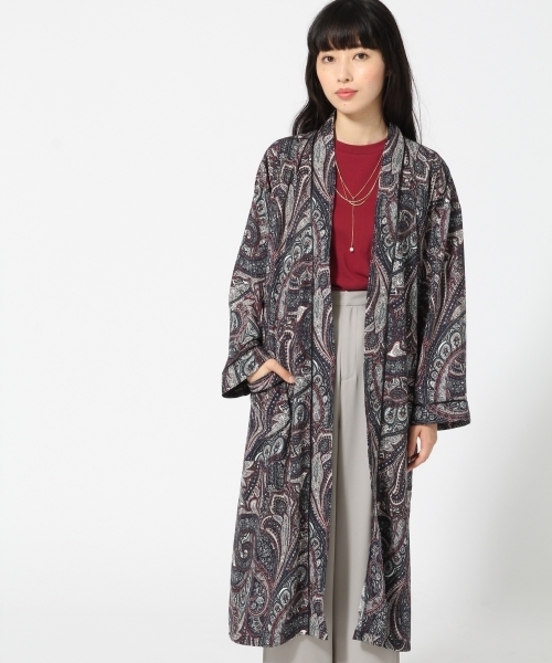 HARE（ハレ）の「ロングガウン(HARE)（トレンチコート・レディース・ブラック/ボルドー・FREE）」の6枚目の写真