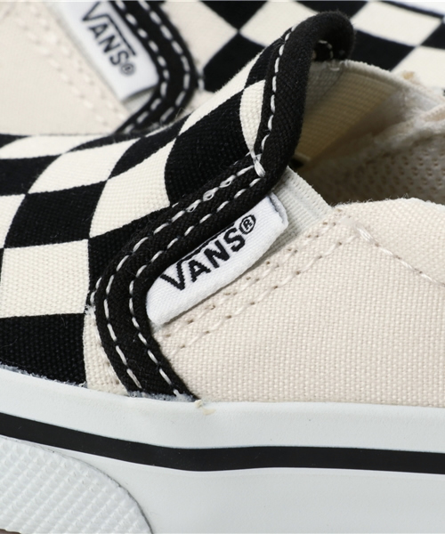 VANS（バンズ）の「キッズ VANS ヴァンズ SLIP ON スリッポン V98CJ V (14-18) BLK/WHT CHK（スリッポン・キッズ・ブラック系その他・16/18/15 /14/17）」の7枚目の写真