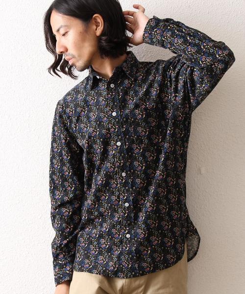 coen(コーエン)の「【NOMA textile designコラボ】コーデュロイフラワープリントシャツ(シャツ/ブラウス・メンズ・ブラック/ブラウン・MEDIUM/SMALL/X-LARGE/LARGE)」の2枚目の写真