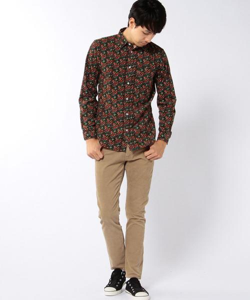 coen(コーエン)の「【NOMA textile designコラボ】コーデュロイフラワープリントシャツ(シャツ/ブラウス・メンズ・ブラック/ブラウン・MEDIUM/SMALL/X-LARGE/LARGE)」の13枚目の写真