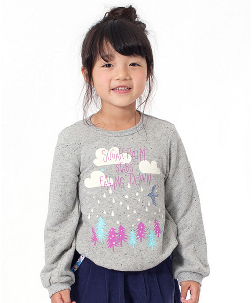 Seraph（セラフ）の「6色3柄トレーナー（スウェット・キッズ・グレー/サーモンピンク/アイボリー/チャコール/ラベンダー/ネイビー・100/120/80/90/95/110/130/140）」の3枚目の写真