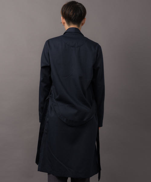 MANGROVE（マングローブ）の「【MANGROVE】TRショールカラーロングガウン（チェスターコート・メンズ・ブラック/ネイビー・LARGE/SMALL/MEDIUM）」の10枚目の写真