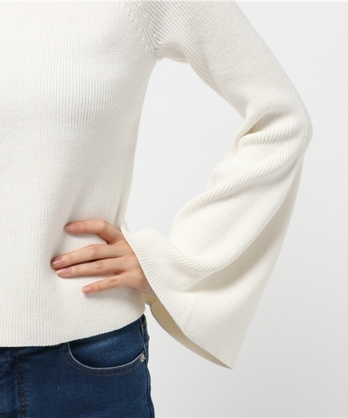 SLY（スライ）の「RIB FLARE SLEEVE MG TOPS（ニット/セーター・レディース・ブラック/ダークグリーン/オフホワイト・1/2）」の8枚目の写真