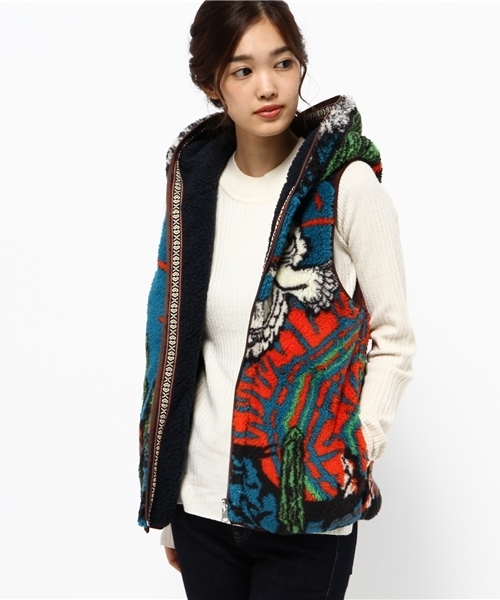 チャイハネ（チャイハネ）の「【チャイハネ】アリゾナフードベスト（リバーシブル）（その他アウター・レディース・ターコイズブルー/ベージュ/レッド・FREE）」の14枚目の写真