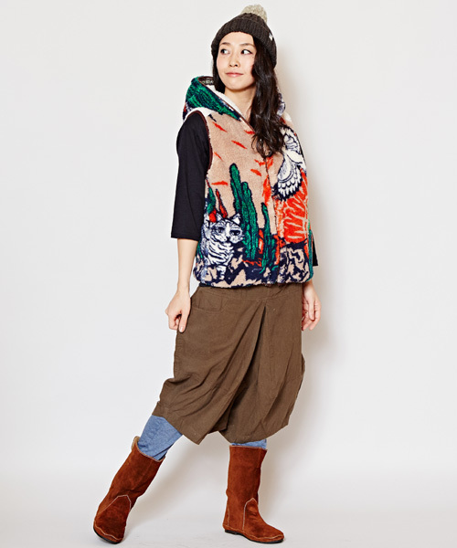 チャイハネ（チャイハネ）の「【チャイハネ】アリゾナフードベスト（リバーシブル）（その他アウター・レディース・ターコイズブルー/ベージュ/レッド・FREE）」の18枚目の写真