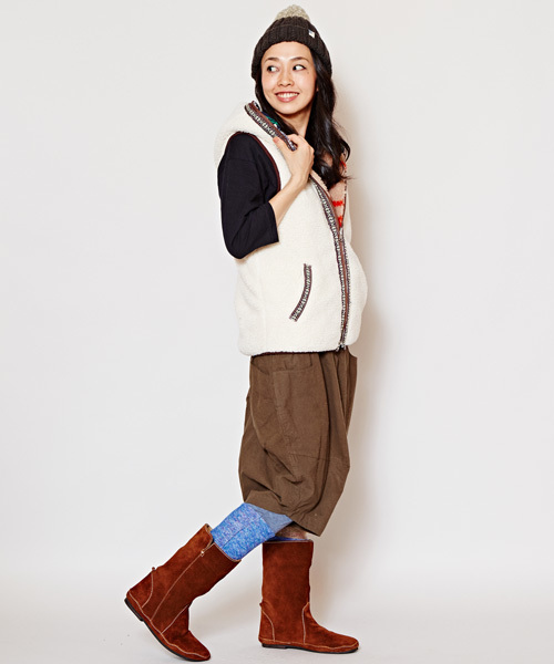 チャイハネ（チャイハネ）の「【チャイハネ】アリゾナフードベスト（リバーシブル）（その他アウター・レディース・ターコイズブルー/ベージュ/レッド・FREE）」の20枚目の写真