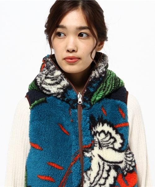 チャイハネ（チャイハネ）の「【チャイハネ】アリゾナフードベスト（リバーシブル）（その他アウター・レディース・ターコイズブルー/ベージュ/レッド・FREE）」の9枚目の写真