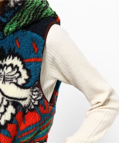 チャイハネ（チャイハネ）の「【チャイハネ】アリゾナフードベスト（リバーシブル）（その他アウター・レディース・ターコイズブルー/ベージュ/レッド・FREE）」の10枚目の写真