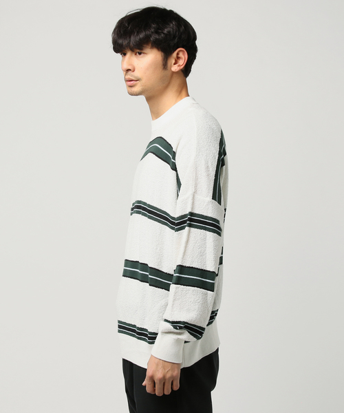 AMI Alexandre Mattiussi(アミアレクサンドルマテュッシ)の「ami alexandre mattiussi アミ アレクサンドル マテュッシ / ボーダー トップス E17K11.004(スウェット・メンズ・ブラウン/ホワイト・SMALL/MEDIUM/M/S)」の14枚目の写真