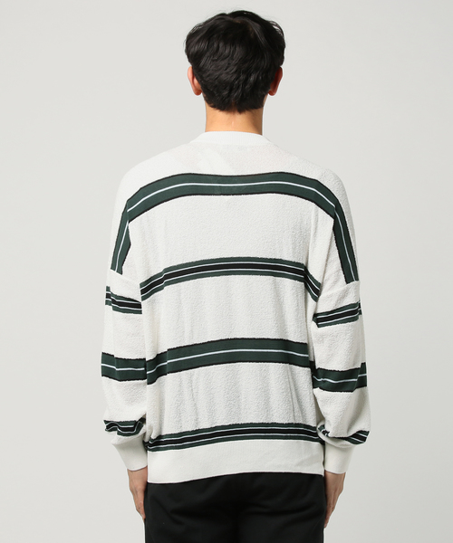 AMI Alexandre Mattiussi(アミアレクサンドルマテュッシ)の「ami alexandre mattiussi アミ アレクサンドル マテュッシ / ボーダー トップス E17K11.004(スウェット・メンズ・ブラウン/ホワイト・SMALL/MEDIUM/M/S)」の12枚目の写真