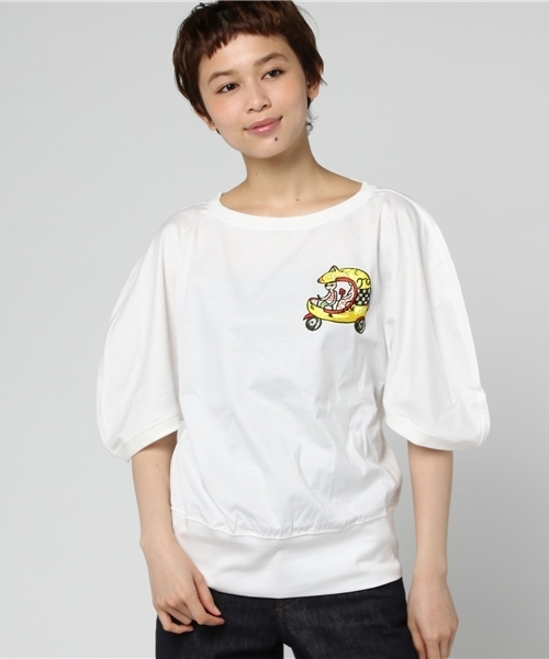 TSUMORI CHISATO - 【 新品タグ付き】キャットデザイン カットソー白 楽天市場】猫（ブランドツモリチサト）（Tシャツ・カットソー
