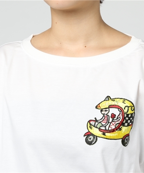 激レア！！新品TSUMORI CHISATO 三つ編みの少女とネコ 刺繍Tシャツ