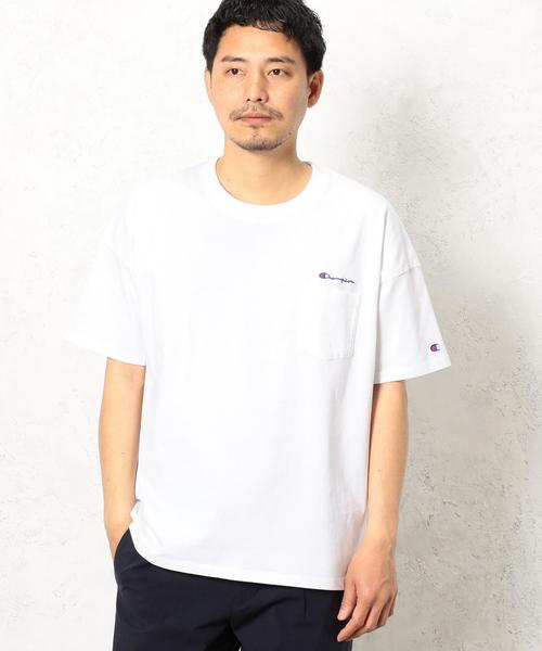 Champion（チャンピオン）の「[チャンピオン] BC★CHAMPION BIG ポケット Tシャツ ◆（Tシャツ/カットソー・メンズ・ネイビー/ホワイト/グレー・LARGE/MEDIUM）」の2枚目の写真