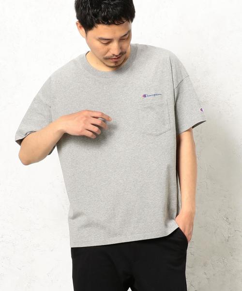 Champion（チャンピオン）の「[チャンピオン] BC★CHAMPION BIG ポケット Tシャツ ◆（Tシャツ/カットソー・メンズ・ネイビー/ホワイト/グレー・LARGE/MEDIUM）」の9枚目の写真