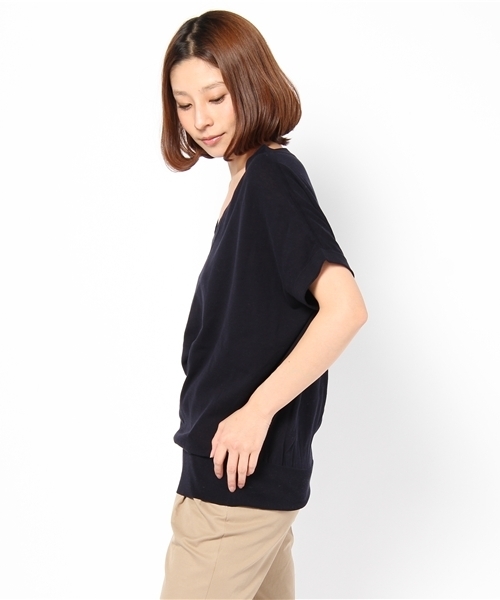 UNITED ARROWS(ユナイテッドアローズ)の「UA HT-CO Vネック フレンチスリーブ ニット◆(ニット/セーター・レディース・ホワイト/オレンジ/ネイビー/ブラック/ベージュ/ロイヤルブルー/ケリー・フリー)」の8枚目の写真