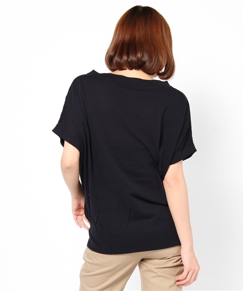 UNITED ARROWS(ユナイテッドアローズ)の「UA HT-CO Vネック フレンチスリーブ ニット◆(ニット/セーター・レディース・ホワイト/オレンジ/ネイビー/ブラック/ベージュ/ロイヤルブルー/ケリー・フリー)」の9枚目の写真