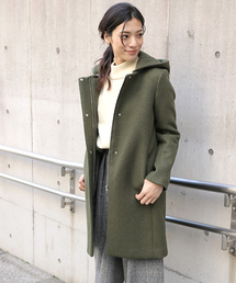 laboratory work | ダブルメルトンフーテッドコート(ノーカラージャケット)