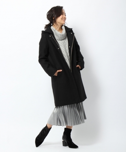 laboratory work（ラボラトリーワーク）の「【ノーカラー】ダブルメルトンコート◆2wayフード付き（ノーカラージャケット・レディース・チャコールグレー/ブラック/グレー/カーキ・MEDIUM）」の7枚目の写真