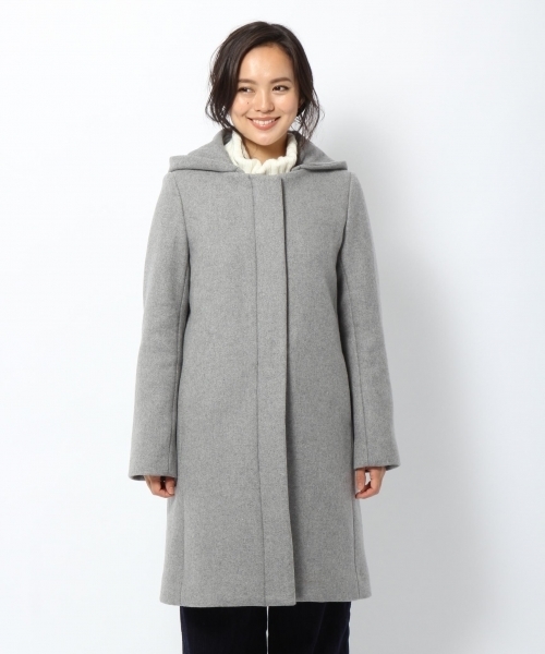 laboratory work（ラボラトリーワーク）の「【ノーカラー】ダブルメルトンコート◆2wayフード付き（ノーカラージャケット・レディース・チャコールグレー/ブラック/グレー/カーキ・MEDIUM）」の10枚目の写真