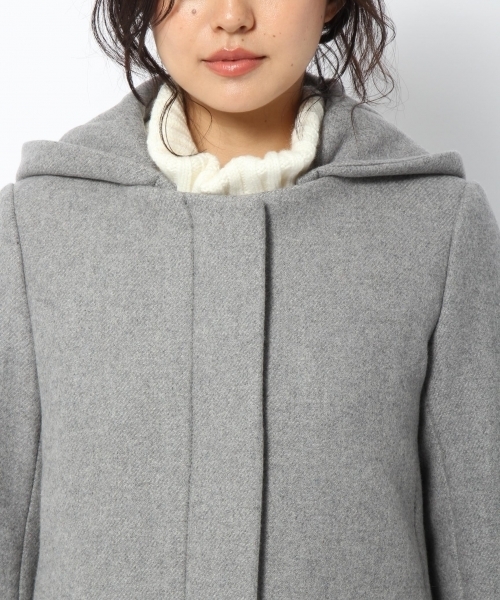 laboratory work（ラボラトリーワーク）の「【ノーカラー】ダブルメルトンコート◆2wayフード付き（ノーカラージャケット・レディース・チャコールグレー/ブラック/グレー/カーキ・MEDIUM）」の14枚目の写真