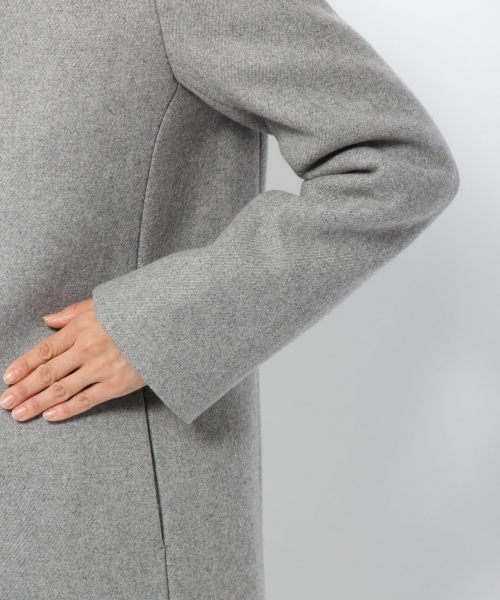 laboratory work（ラボラトリーワーク）の「【ノーカラー】ダブルメルトンコート◆2wayフード付き（ノーカラージャケット・レディース・チャコールグレー/ブラック/グレー/カーキ・MEDIUM）」の15枚目の写真