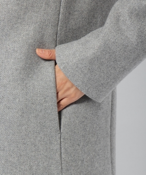 laboratory work（ラボラトリーワーク）の「【ノーカラー】ダブルメルトンコート◆2wayフード付き（ノーカラージャケット・レディース・チャコールグレー/ブラック/グレー/カーキ・MEDIUM）」の16枚目の写真