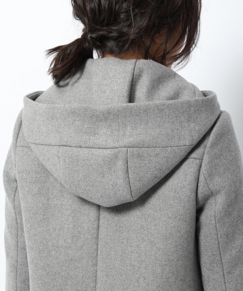 laboratory work（ラボラトリーワーク）の「【ノーカラー】ダブルメルトンコート◆2wayフード付き（ノーカラージャケット・レディース・チャコールグレー/ブラック/グレー/カーキ・MEDIUM）」の20枚目の写真