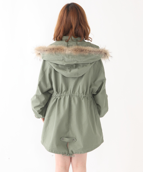 Herno ベージュ モッズコート ファー付き Herno ベージュ モッズコート ファー付き ヘルノ HERNO ファー付き