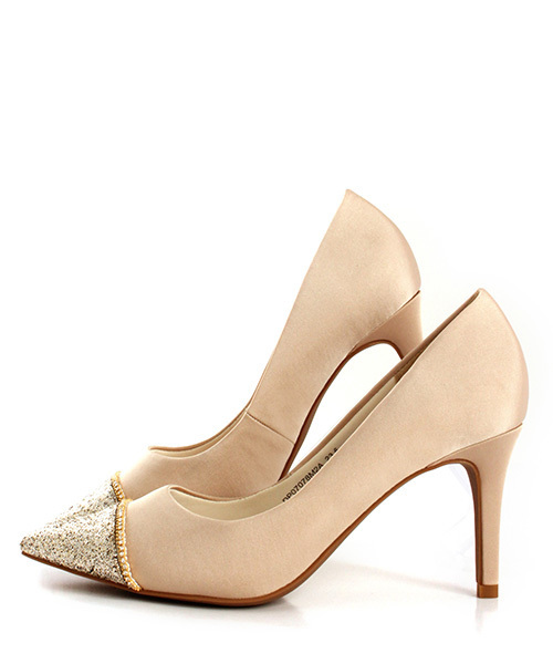 RANDA（ランダ）の「足にフィットするよう履き心地を追求/グリッターコンビビジューパンプス（パンプス・レディース・ブラック/ベージュ/グレー系その他・23/24/25/22/25.5/22.5/24.5/23.5）」の9枚目の写真