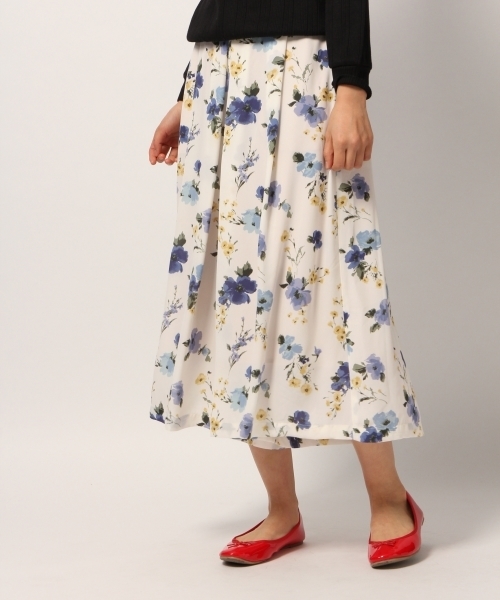 GLOBAL WORK（グローバルワーク）の「フラワーマキシスカーチョ/778599（その他パンツ・レディース・ライトグレー/ネイビー/ホワイト・MEDIUM/SMALL）」の2枚目の写真